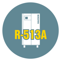 A Kaeser Kompressoren a hűtveszárítóiban R-513A hűtőközeget használ.