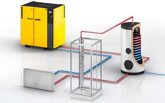 Hővisszanyerés meleg víz kinyerésére szolgáló rendszerhez