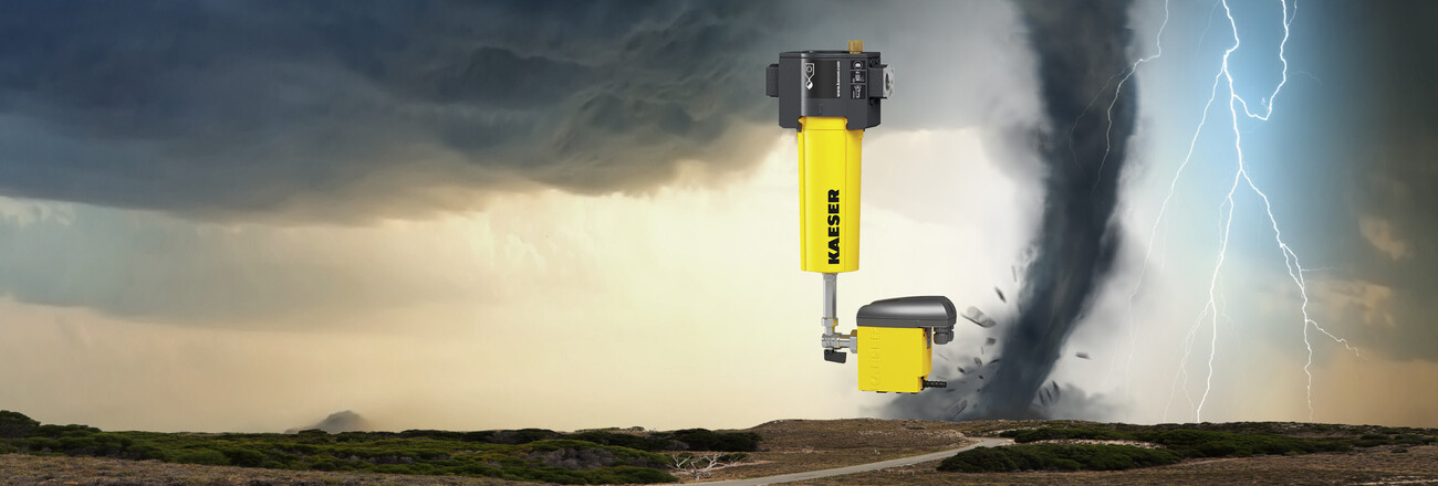 Kaeser KC-ciklonleválasztók Elengedhetetlenek az utánkapcsolt szárítók és szűrők zavartalan és energiahatékony működéséhez